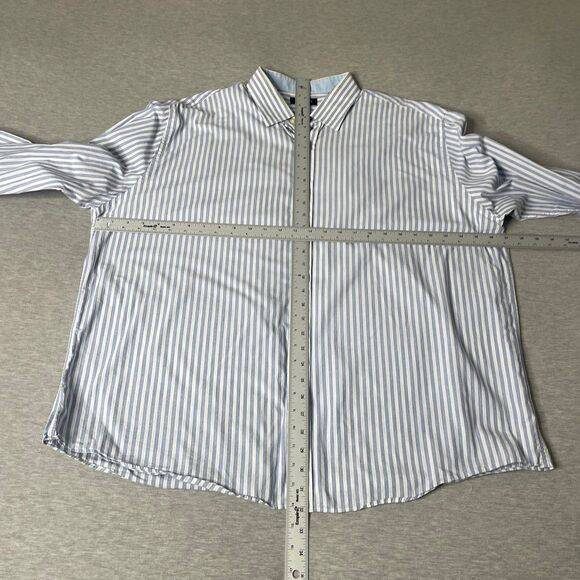 Nautica Men’s Blue White PinStripe Button-Up Dress Shirt - Picture 12 of 12